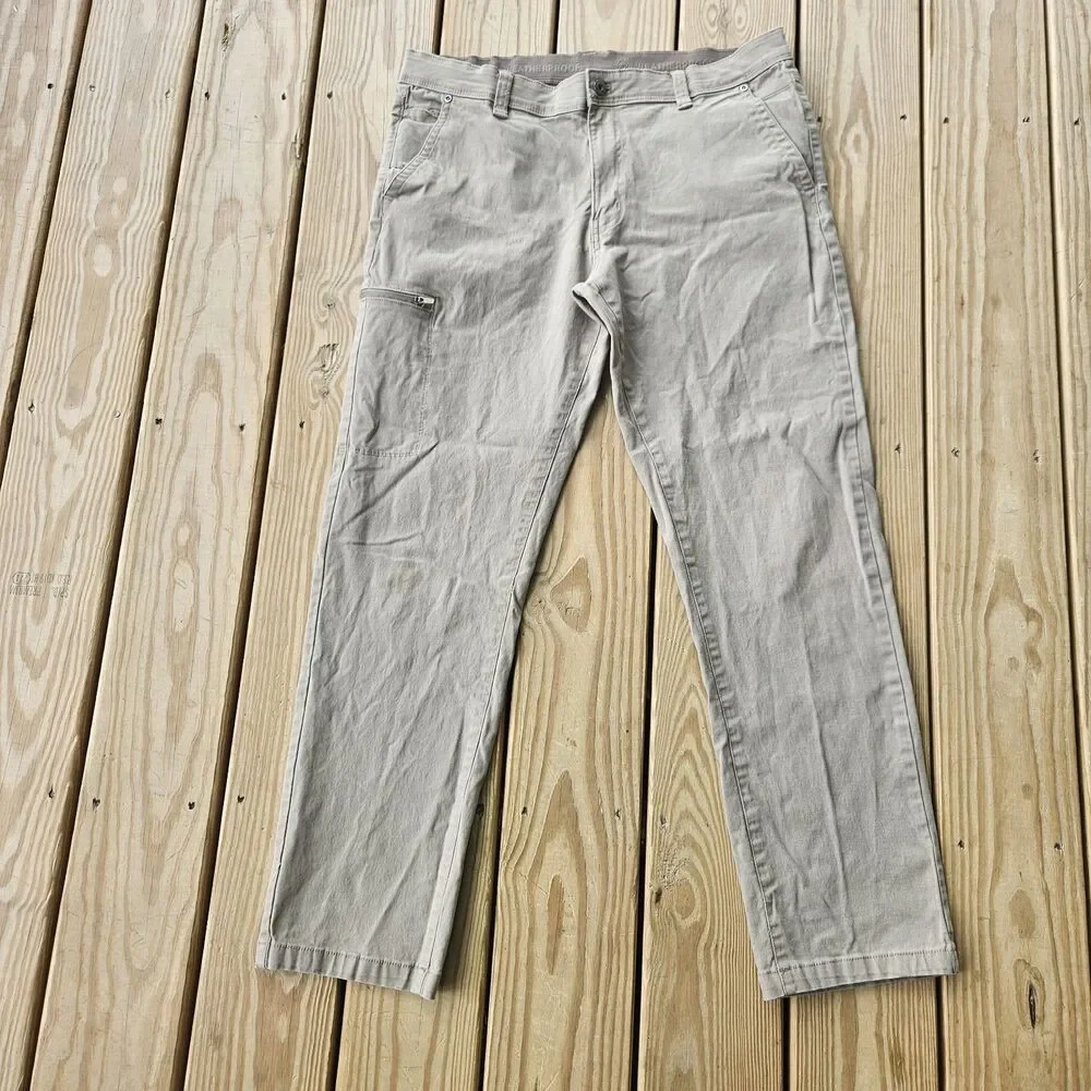 WP Weatherproof Men's 36x32 Active Stretch Utility Pants Dark Khaki Gray